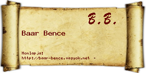 Baar Bence névjegykártya